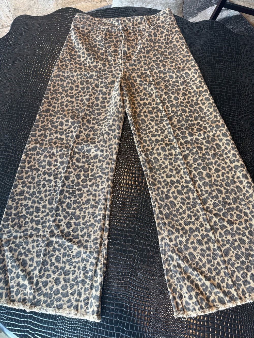 So Me Leopard Print Women’s Wide-Leg Jeans Brown/Tan